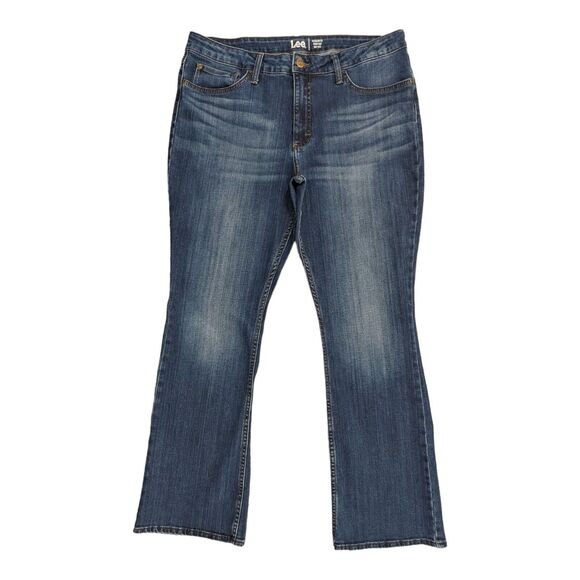 LEE Regular Fit‎ Bootcut Jeans Women Size 16 Inseam 30.5" Mid-Rise - Picture 1 of 14